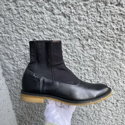 Pre-owned Yohji Yamamoto Black Leather Chelsea Boots