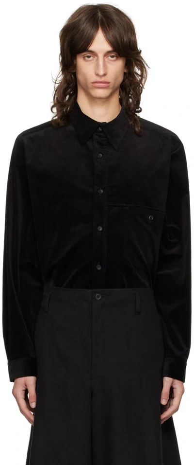 Yohji Yamamoto Black M-velveteen Shirt In 1 Black