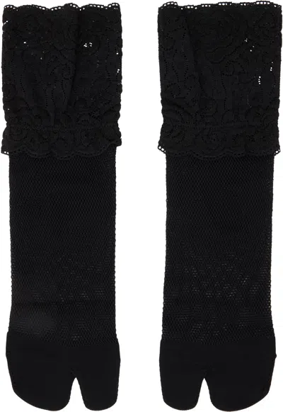 YOHJI YAMAMOTO BLACK MESH/LACE TABI SOCKS