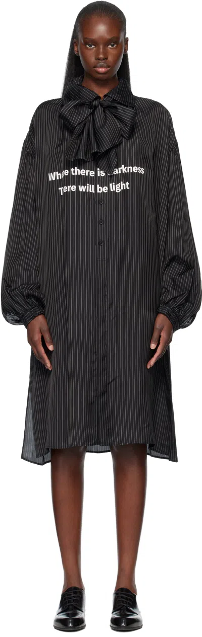 Yohji Yamamoto Black Message Scarf Shirt