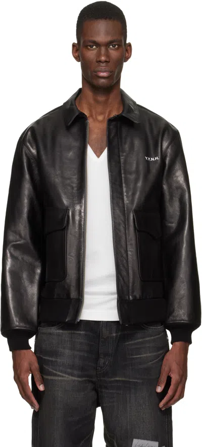 Yohji Yamamoto Black Neighborhood Edition Leather Jacket