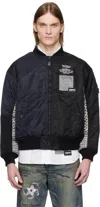 Yohji Yamamoto Black Neighborhood Edition Ma-1 Bomber Jacket In 1 Black