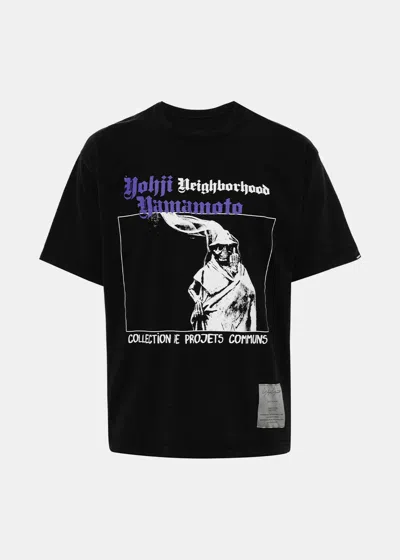 Yohji Yamamoto X Neighborhood Graphic-print Cotton T-shirt In Black