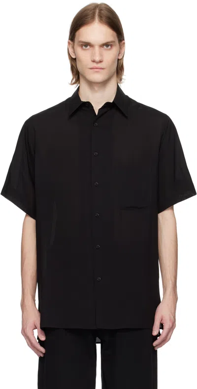 Yohji Yamamoto Black Oversized Half Sleeve Shirt In 1 Black