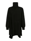 Yohji Yamamoto Roll Neck Asymmetric Long In Black