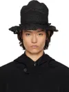 Yohji Yamamoto Black Paper Pe Mountain Hat In 4 Black