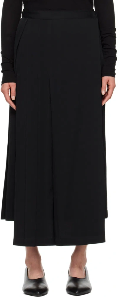 Yohji Yamamoto Black Pleated Skirt In 1 Black