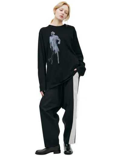 Yohji Yamamoto Black Printed Longsleeve