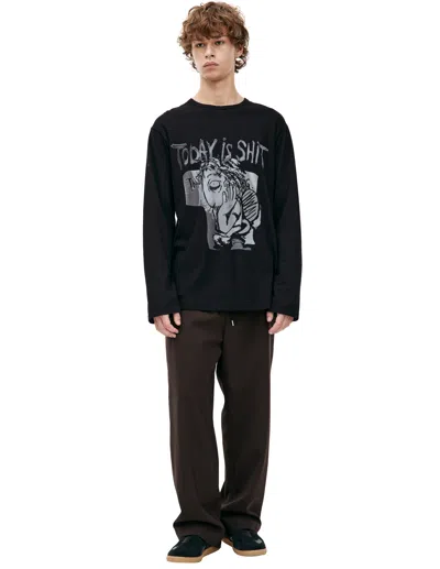 Yohji Yamamoto Black Printed Longsleeve