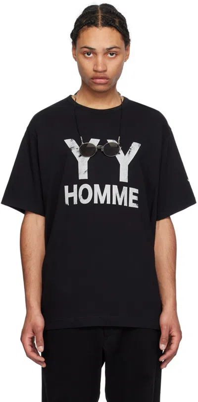 Yohji Yamamoto Yyh Printed Cotton T-shirt In Black