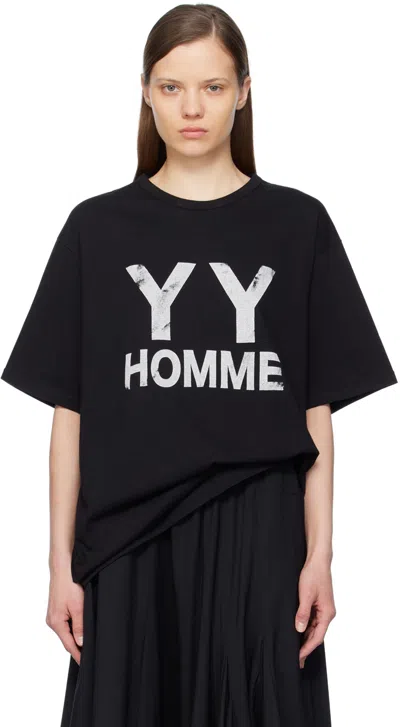 Yohji Yamamoto Black Printed T-shirt