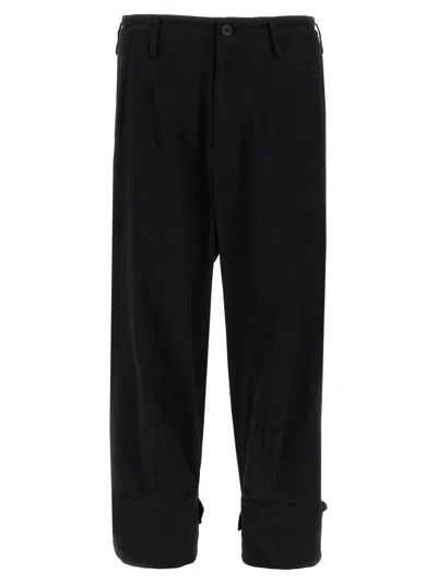 YOHJI YAMAMOTO BLACK PRINTED TROUSERS