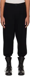 Yohji Yamamoto Black R-rib Trousers In 1 Black