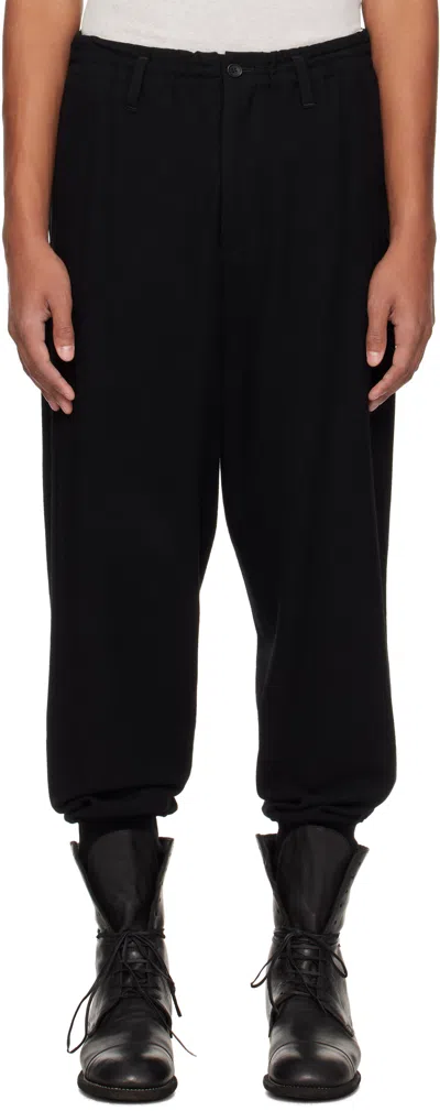 Yohji Yamamoto Black R-rib Trousers In 1 Black
