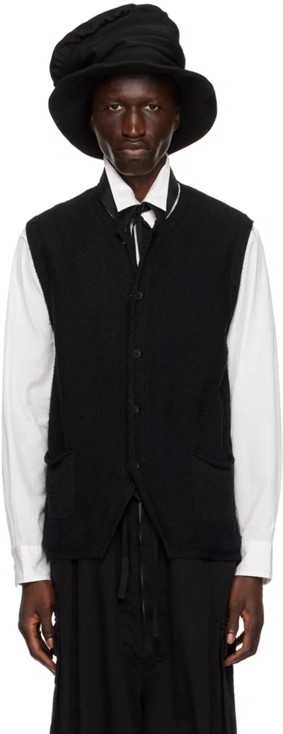Yohji Yamamoto Black Reversible Waistcoat In 1 Black