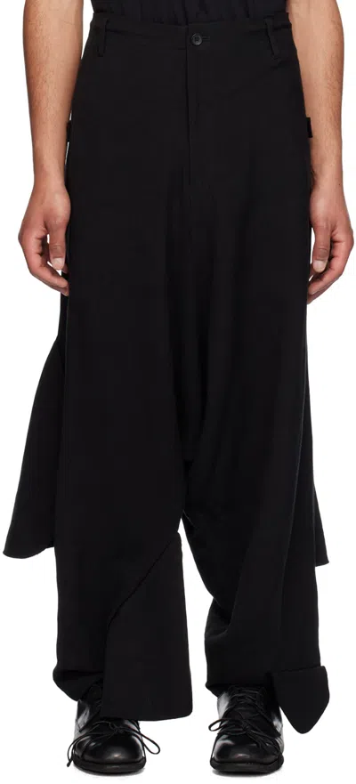 Yohji Yamamoto Black Sarouel Cargo Pants In 1 Black