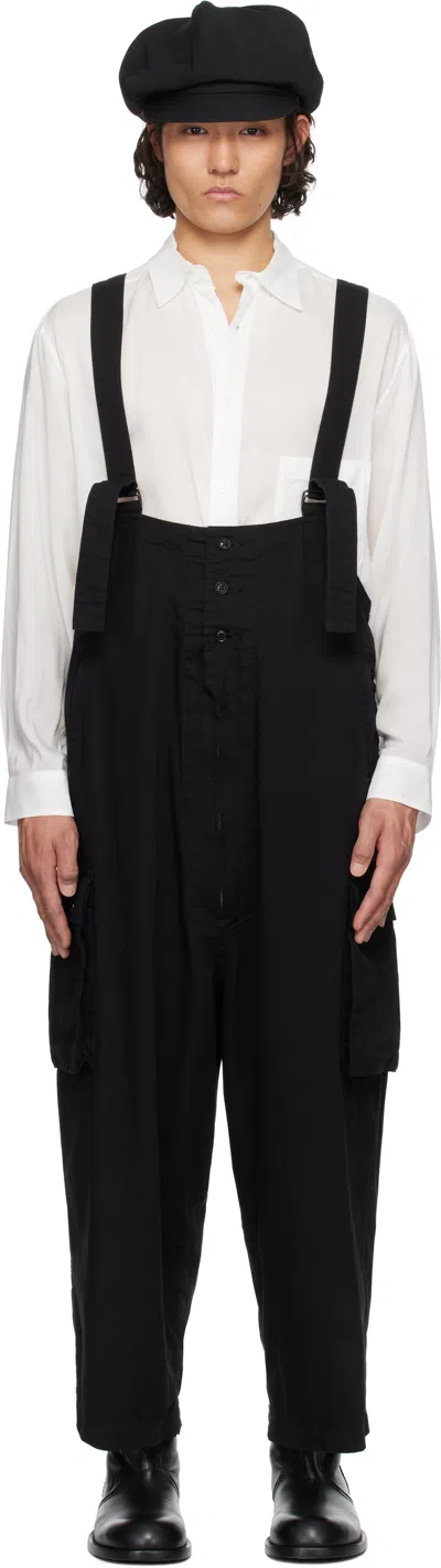 Yohji Yamamoto Black Scandal Oxford Work Overalls In 3 Black