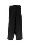 Yohji Yamamoto Pant Silk Belt Loops Pleated Design Wide Leg In Black