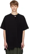 Yohji Yamamoto Black Single Jersey Binder Henley In Black