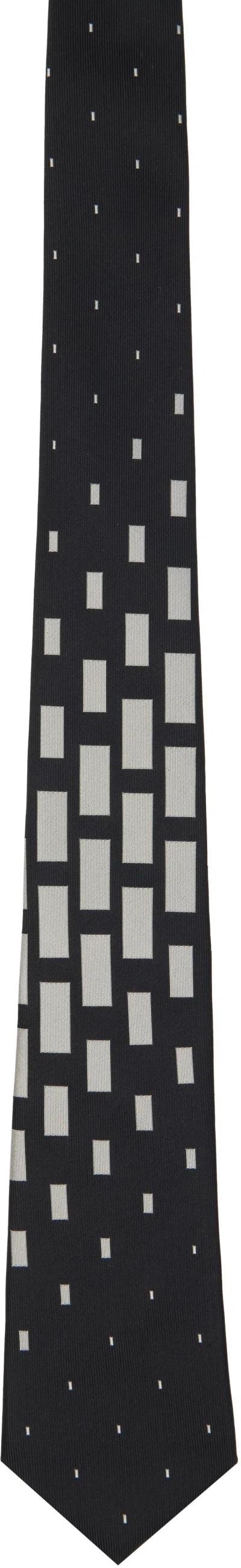 Yohji Yamamoto Black Square Pattern Jq Derby Tie