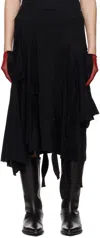 Yohji Yamamoto Black Strappy Midi Skirt