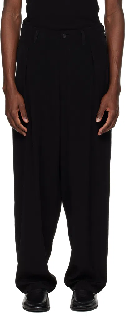 Yohji Yamamoto Black Ta Tuxedo 1 Tuck Trousers