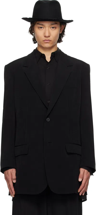 Yohji Yamamoto Black Ta Tuxedo Left Seam Zipper Blazer In 1 Black