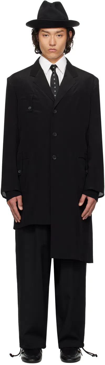 Yohji Yamamoto Black Tab Long Blazer In 1 Black