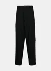 YOHJI YAMAMOTO YOHJI YAMAMOTO BLACK TAPERED-LEG WOOL TROUSERS