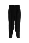 Yohji Yamamoto Tailored Denim Trousers With Pleats And Pockets In Black