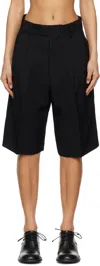 Yohji Yamamoto Black Tucked Shorts In 1 Black