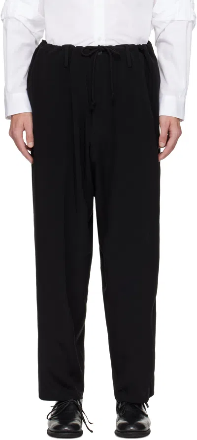 Yohji Yamamoto Black Tuxedo Standard String Trousers