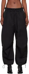Yohji Yamamoto Black Twill Parachute Lounge Pants In Multi