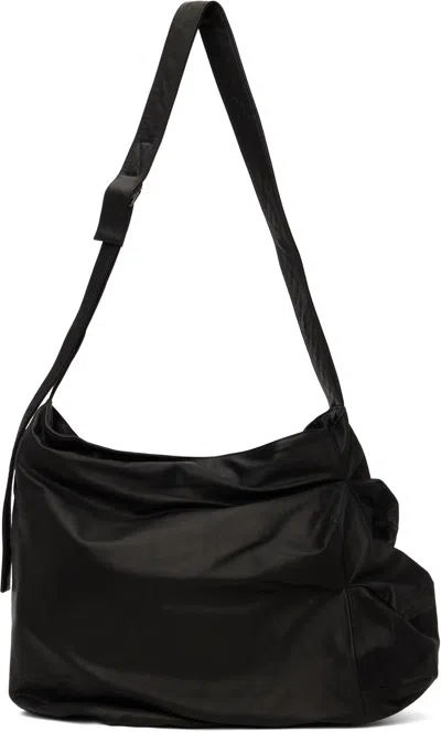 Yohji Yamamoto Black Uneven Crossbody Bag In 1 Black