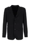 Yohji Yamamoto Tailored Wool Blazer Notch Lapel In Black