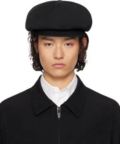 Yohji Yamamoto Black Wool Gabardine Cap In 2 Black