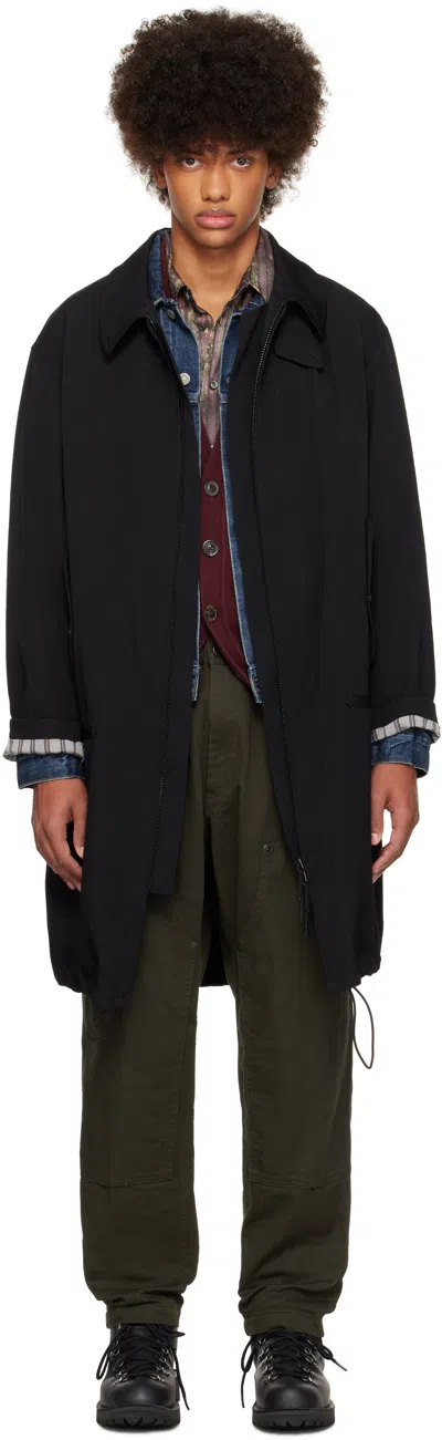 Yohji Yamamoto Black Wool Gabardine N3b Coat In 2 Black