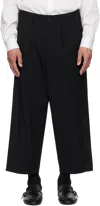 Yohji Yamamoto Black Wool Gabardine R Coin Pocket Trousers In 2 Black