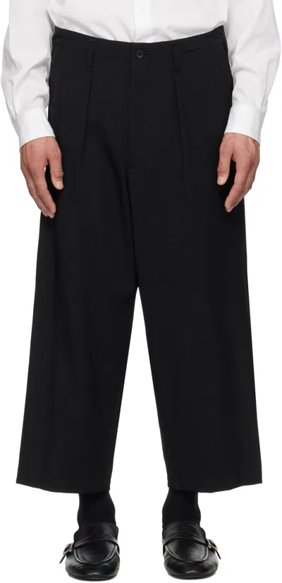 Yohji Yamamoto Black Wool Gabardine R Coin Pocket Trousers In 2 Black