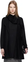 Yohji Yamamoto Black Wool Stole Blouse In Black