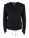 Yohji Yamamoto Collarless Fitted Jacket In Negro