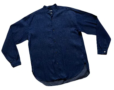 Pre-owned Yohji Yamamoto Blue Collar  Linen Denim Shirt