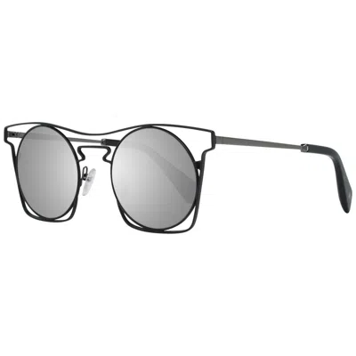 Yohji Yamamoto Blue Unisex Sunglasses In Black