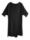 Yohji Yamamoto Boat-neck Rolled-sleeve Midi Dress In Black