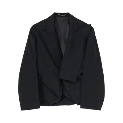 Pre-owned Yohji Yamamoto Box Hem Peaked Jacket 'black' | Women's Size 1