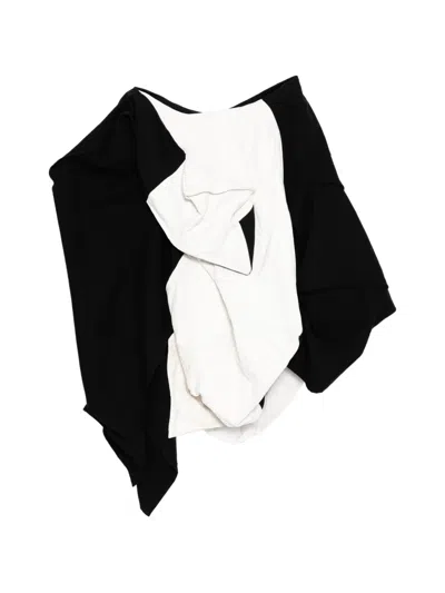 Yohji Yamamoto Box-detail Panelled Skirt In Black