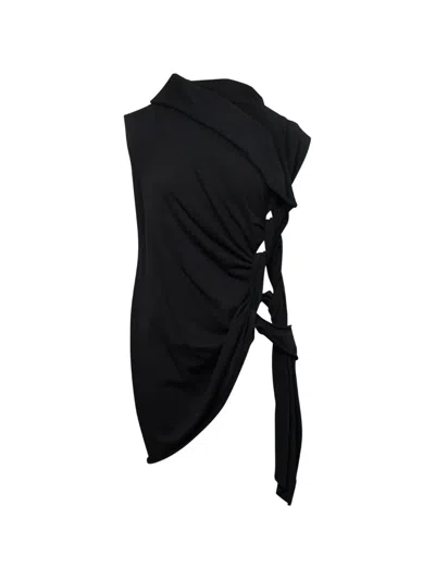 Yohji Yamamoto Braided Sleeveless T-shirt In Black