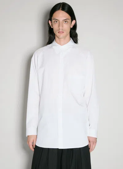 Yohji Yamamoto Broad A-ashymme Notched Shirt In White