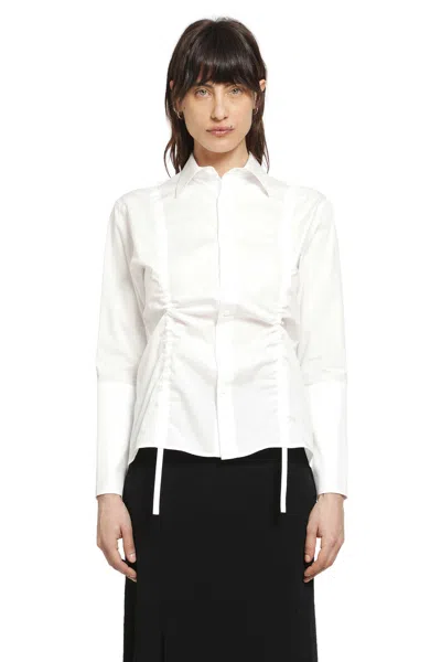 Yohji Yamamoto Broad Gather Detail Shirt In White