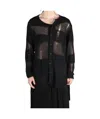 Yohji Yamamoto Broken Hole Knitted Cardigan In Black